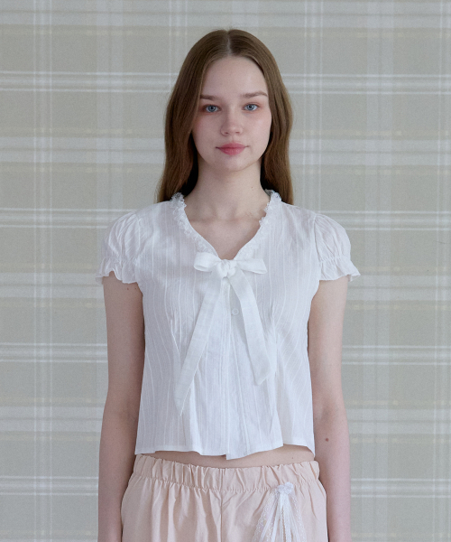 LUMI BREEZE RIBBON BLOUSE_WHITE