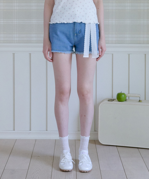 SUNLIT DENIM HALF PANTS_INDIGO