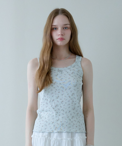 LILT FLORAL BUSTIER TOP_MINT