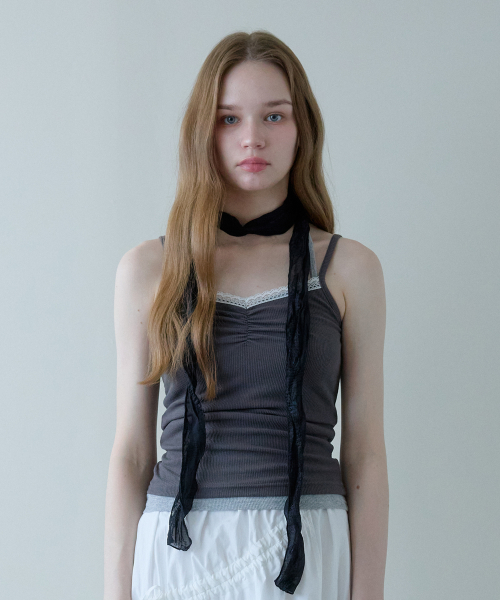[2PCS 1SET] SUNNY HALTER NECK TOP SET_GREY