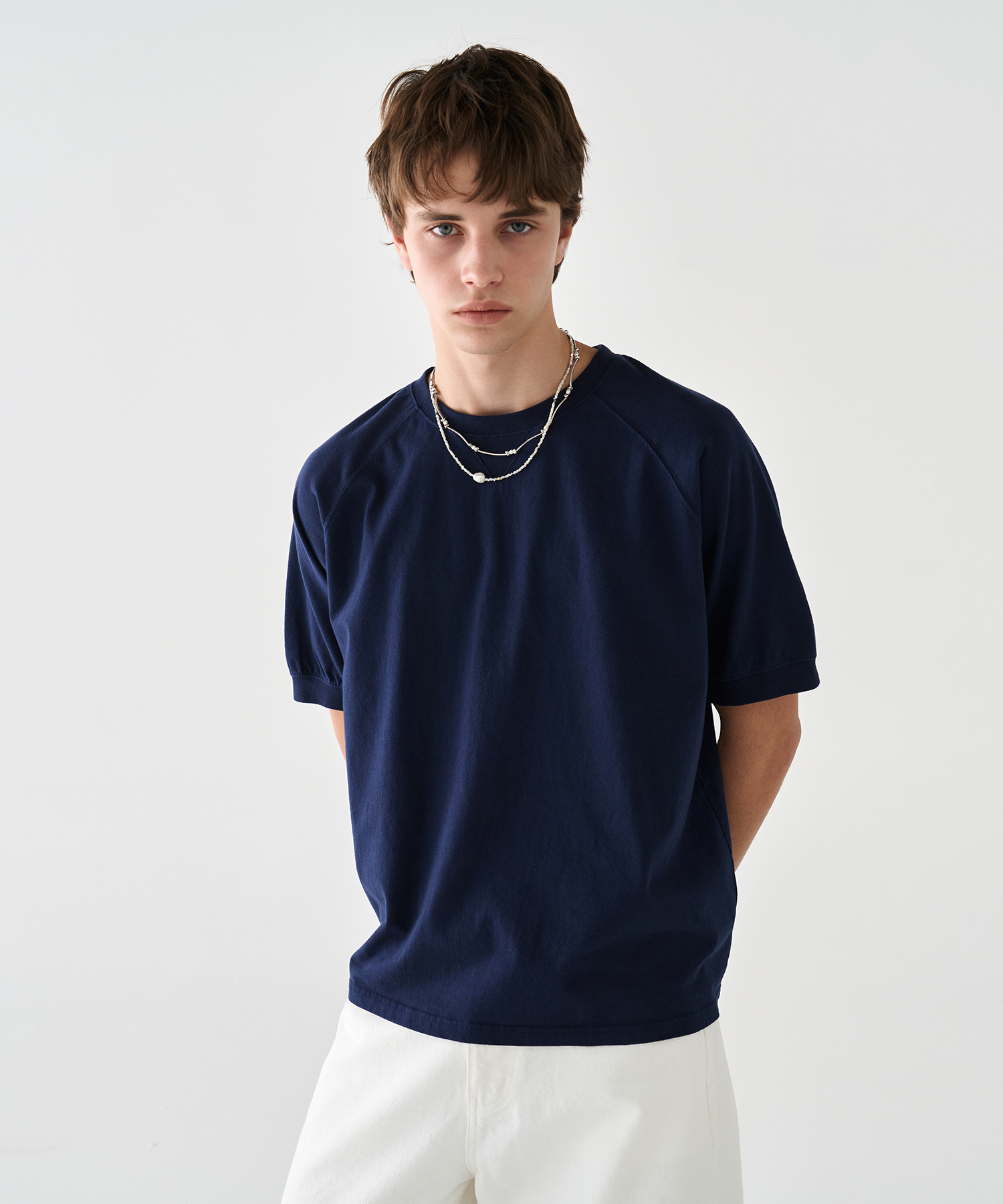raglan crop t-shirts (navy)