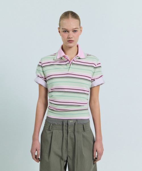 26SS CARELL STRIPE PIQUE SHIRT (MINT)