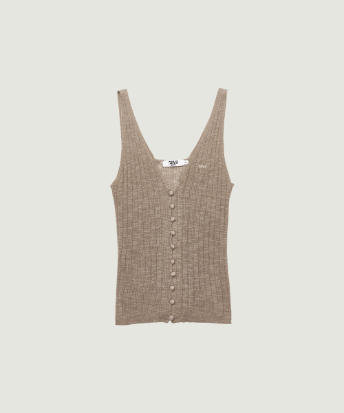 GABY KNIT SLEEVELESS (BROWN)