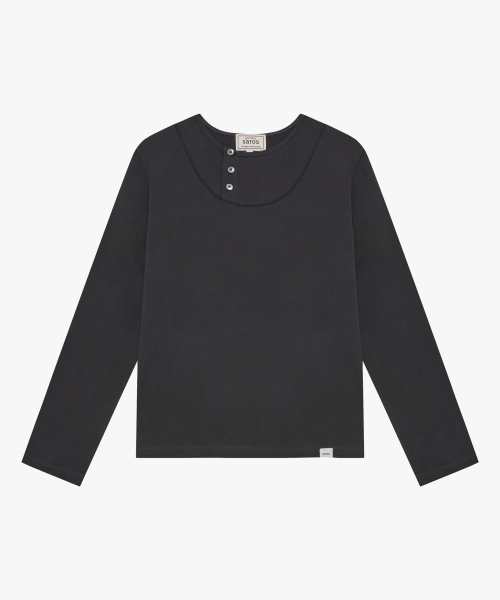 Saros Button Sleeve - Charcoal(1)