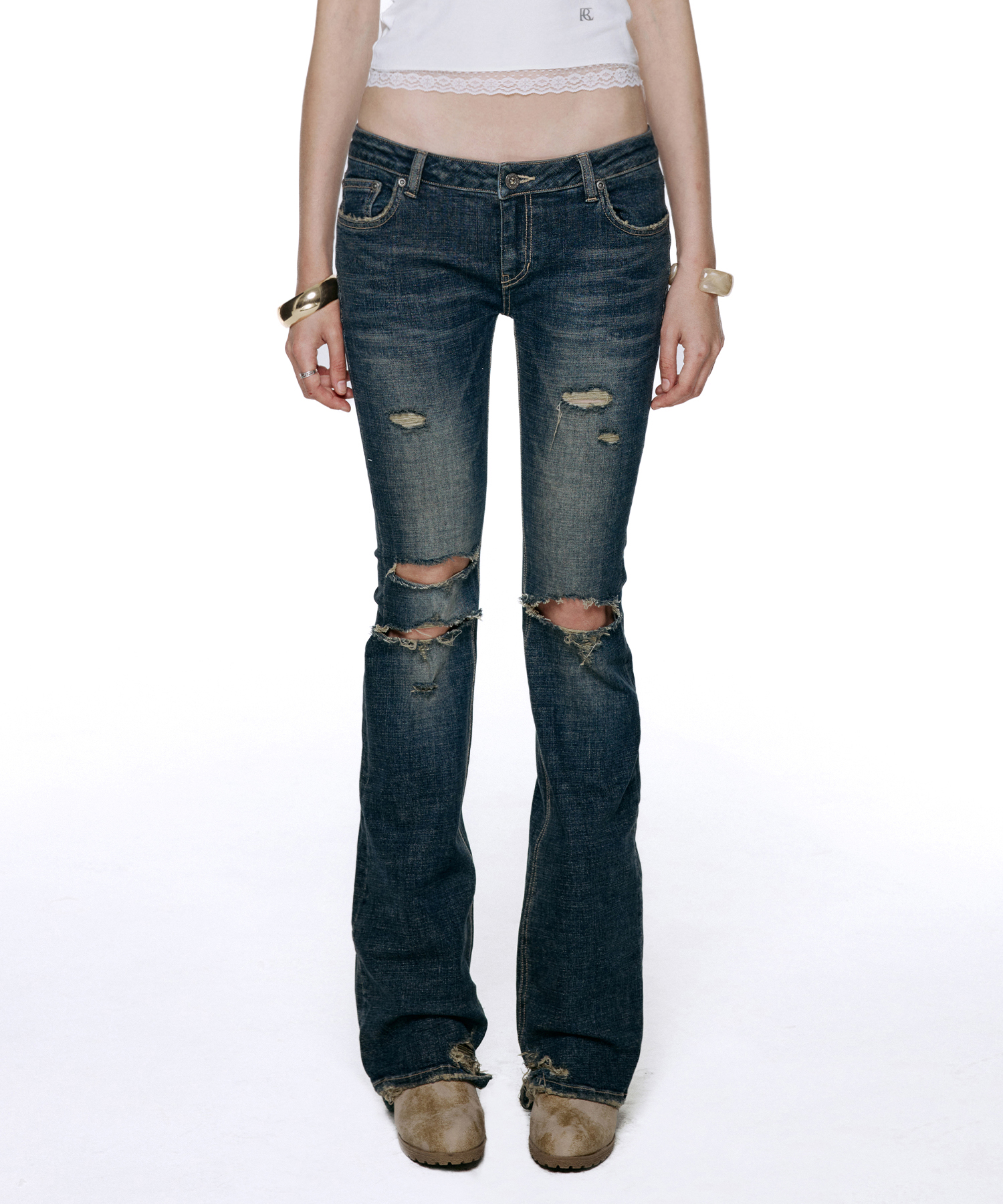 Layne Low Rise Bootcut Jeans - Blue