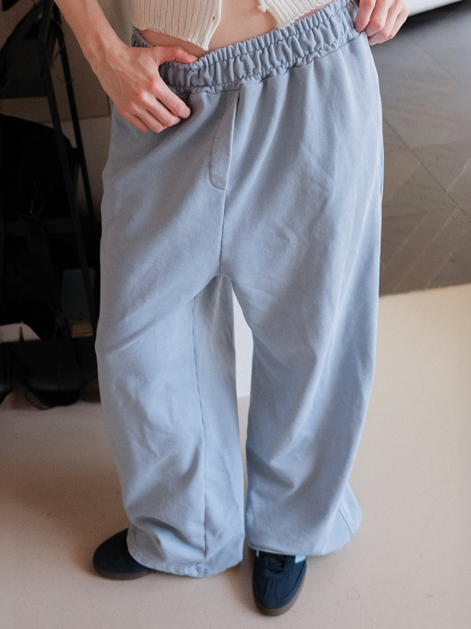 Elastic Waist Wide Fit Sweatpants 2colors
