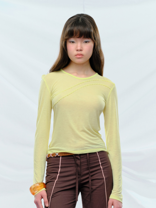 Moss Long Sleeve tee Lemon