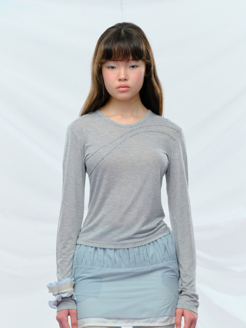 Moss Long Sleeve tee Grey melange