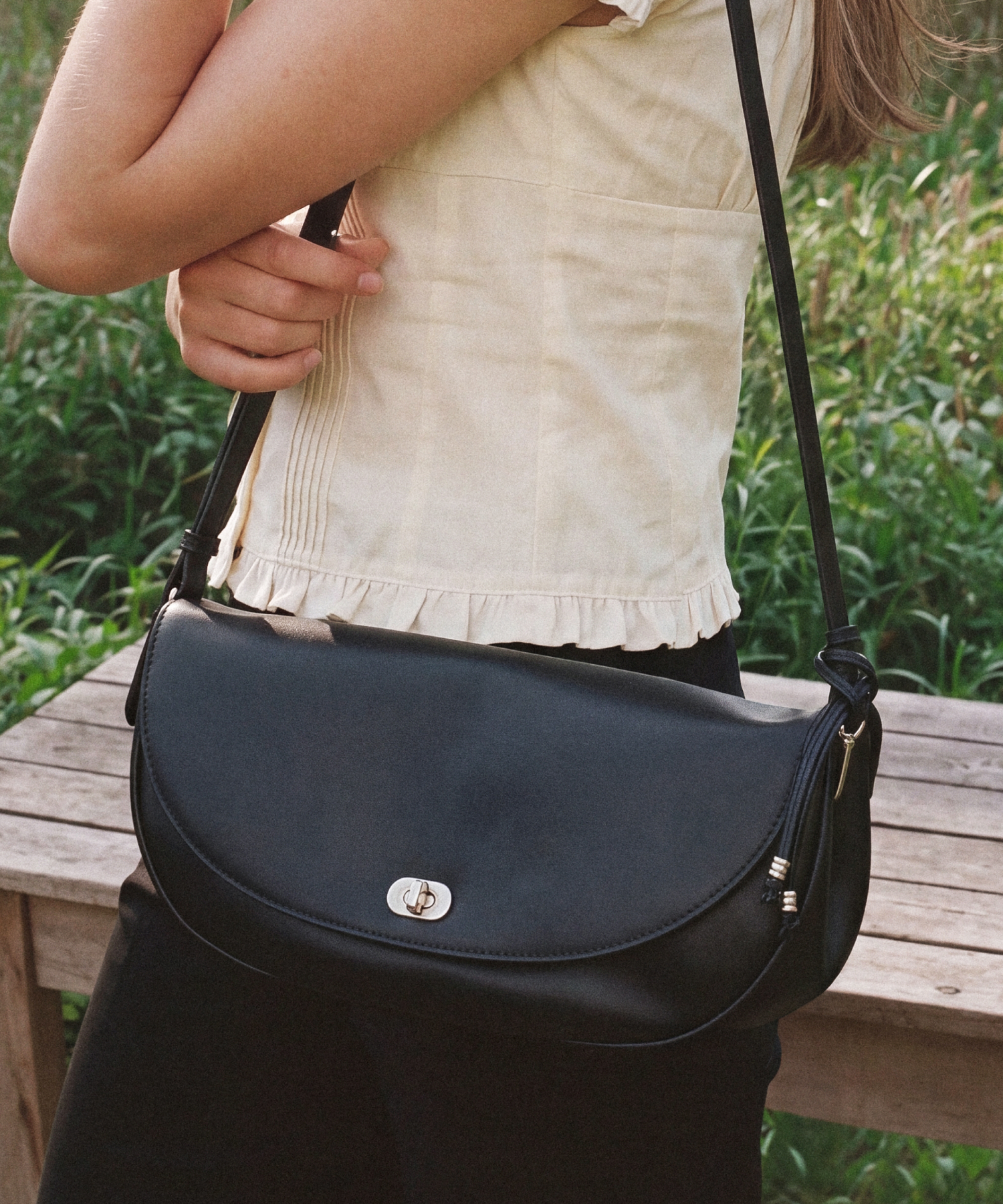 LUNE MOON BAG BLACK - PLAIN