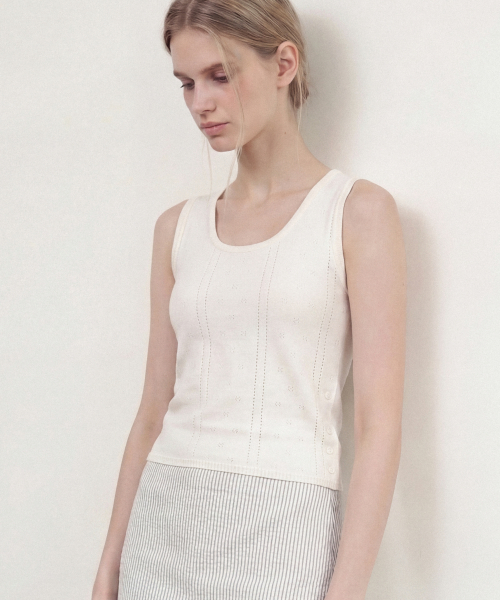 PETIT SOFT SLEEVELESS KNIT - IVORY