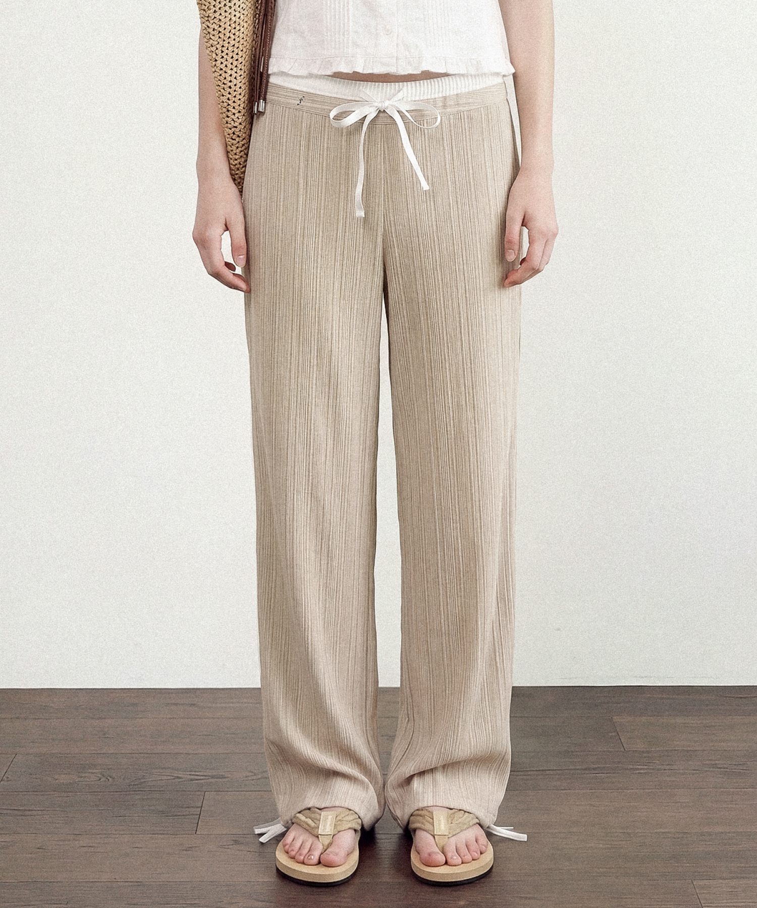 TERRE STRIPE PANTS - BEIGE