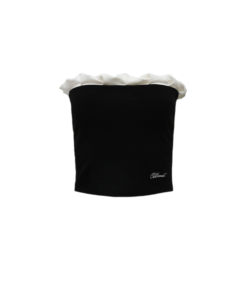 TWIST FRILL TOP BLACK