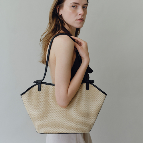 Lien shoulder bag Raffia Black