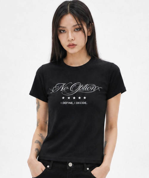 No Option тайпо футболка с коротким рукавом — Black