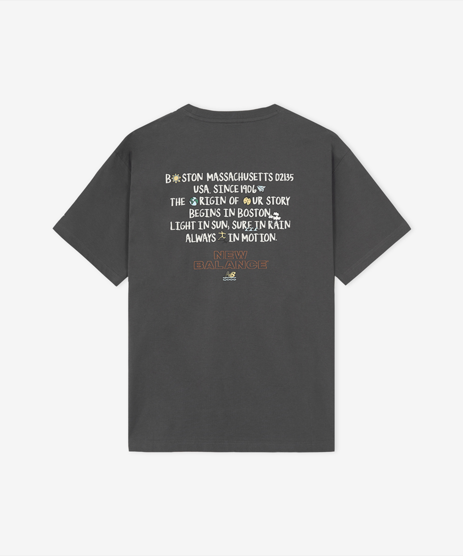 NBNEG31663 / Футболка UNI SUNNY RAINY с надписью (CHARCOAL)