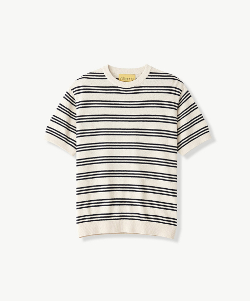 Полосатый трикотажный джемпер DIEMS_ivory (classic fit)_DKTVB71CTI