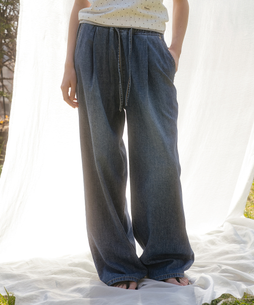 Comfort wide denim pants [TISU07DP01]_Blue
