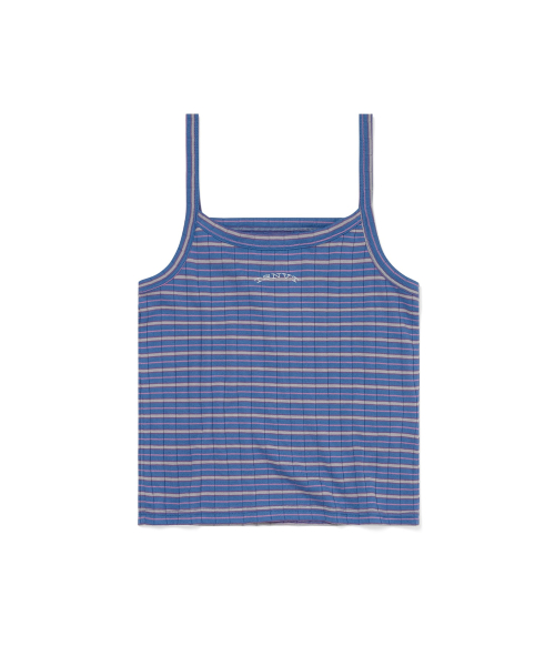 Sleeveless Striped W Top Blue