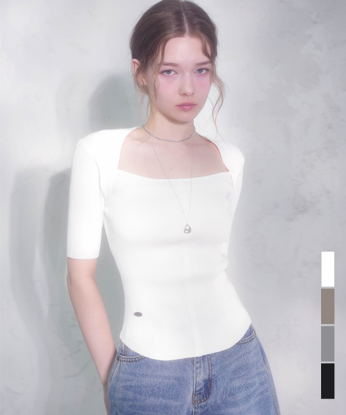 Вязаный топ-болеро с коротким рукавом Elia_4Colors