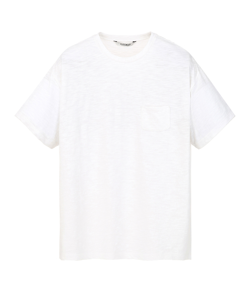 Фактурная футболка Slub с коротким рукавом White