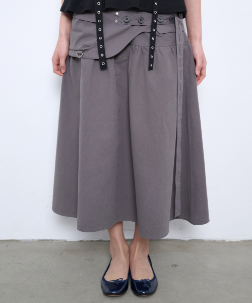 WASHED BELT BAG SKIRT [CHARCOAL]
