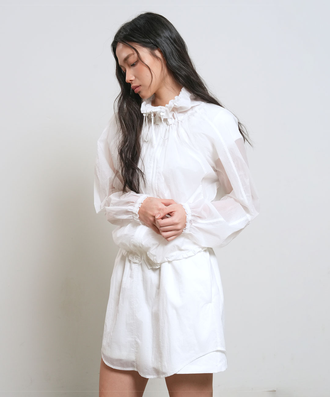 женская прозрачная ветровка джампер [white]