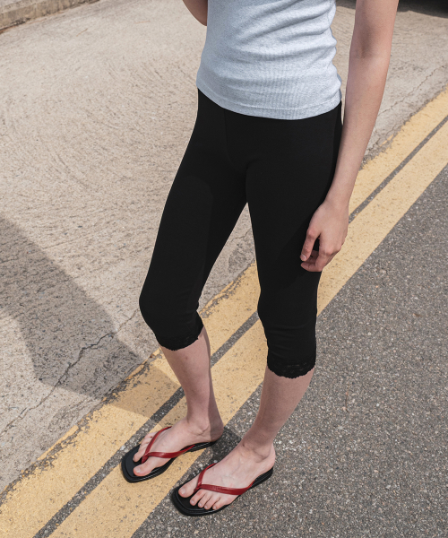 soft lace biker leggings_black