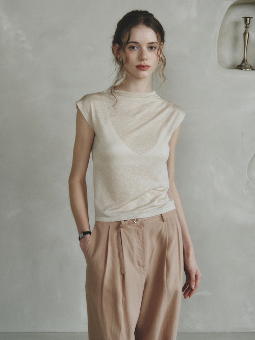 margaret полу turtleneck t-shirt_beige