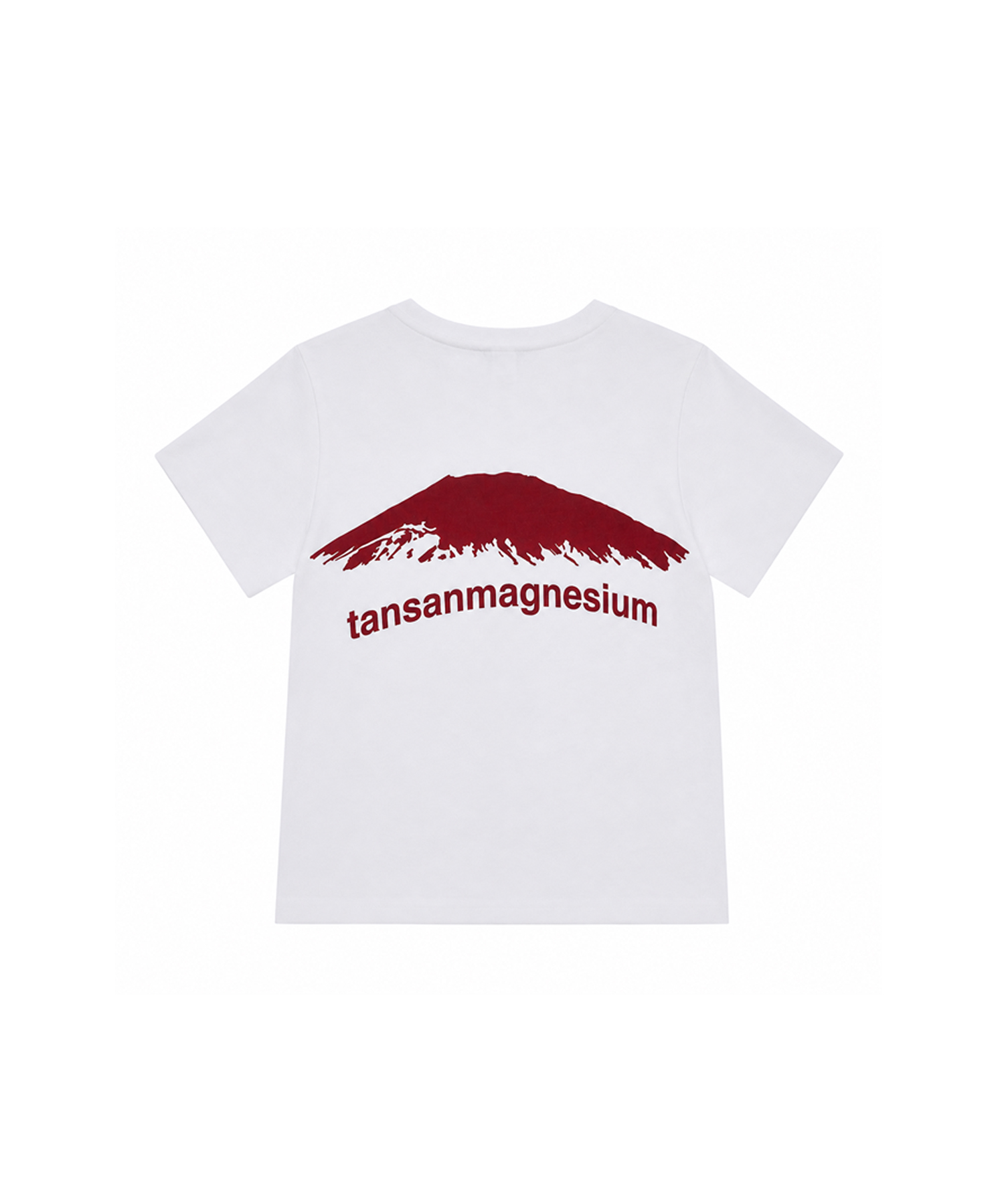 mountain w tee in white/red