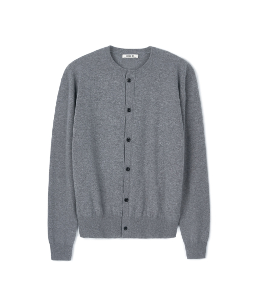 Кашемировый кардиган с круглым вырезом Dark Gray