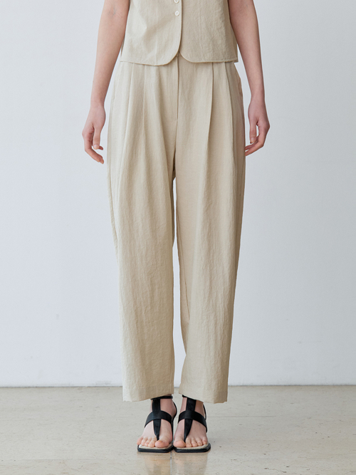 Свободные брюки со складками Natural Pintuck Wide Pants (BE)