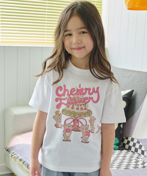KIDS 테디스 케이크 반팔티 화이트