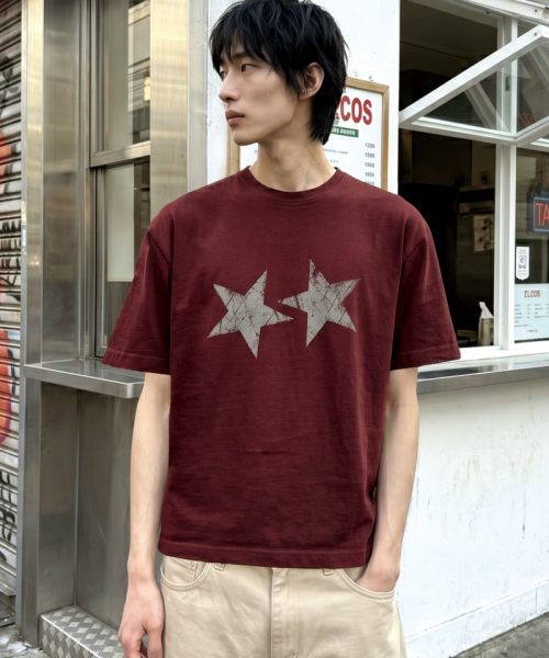 Мужской хлопковый кроп-топ Vintage Star — Burgundy