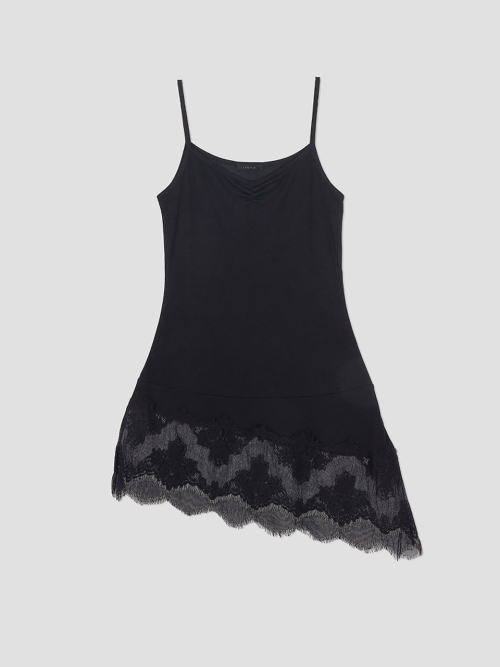 Lace Fringe Sleeveless [Black]