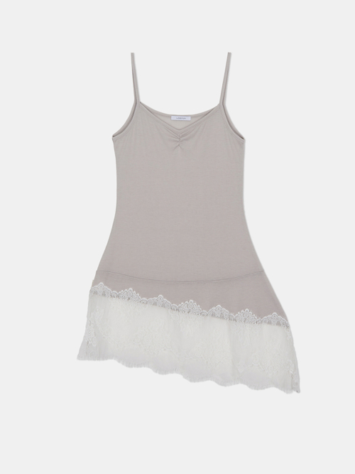 Lace Fringe Sleeveless [Gray]