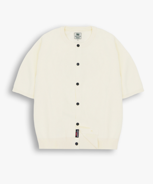 Вискозный кардиган-халф с круглым вырезом GEE265-106 Ivory