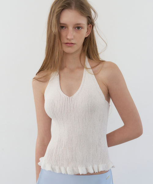 linen halter neck knit