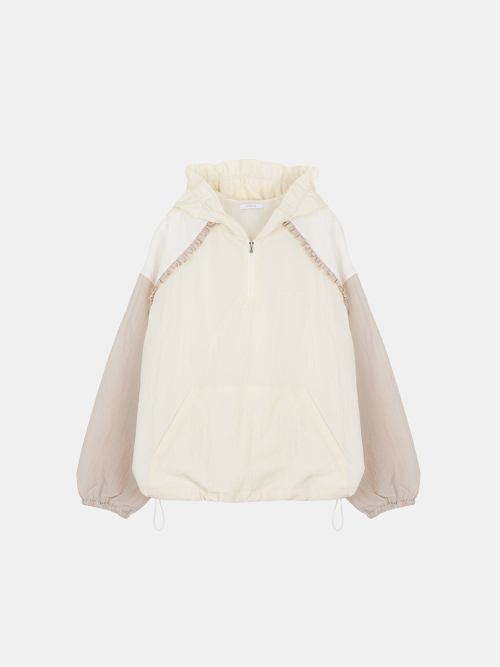 Frill Hoodie Anorak / анорак с оборками Cream
