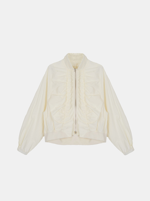 Анорак на молнии со сборками Shirring Zip-up [Cream]