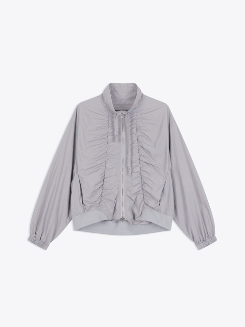 Анорак на молнии со сборками Shirring Zip-up Gray
