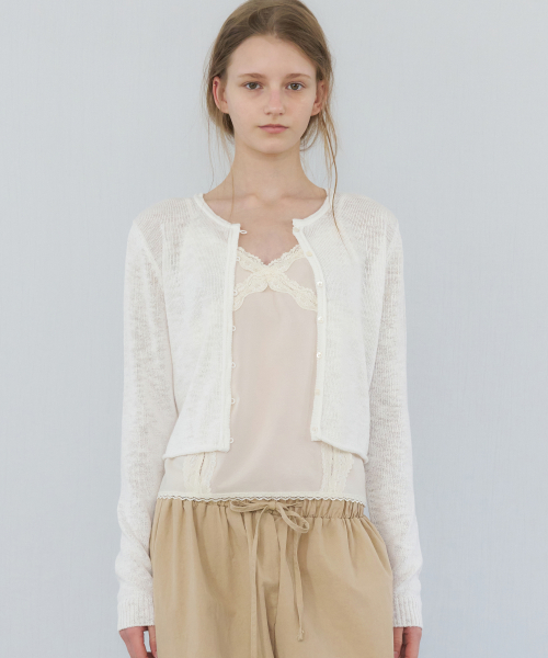 cotton loop detail cardigan