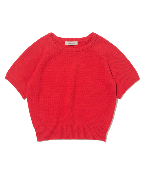 Легкий трикотажный топ с коротким рукавом (Red)
