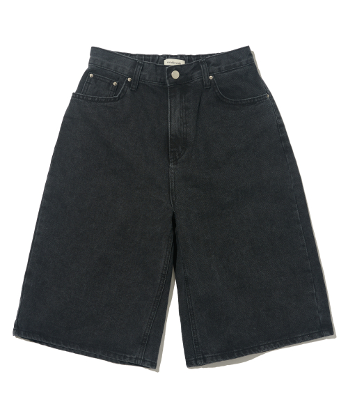 Джинсовые бермуды с варкой (Black)