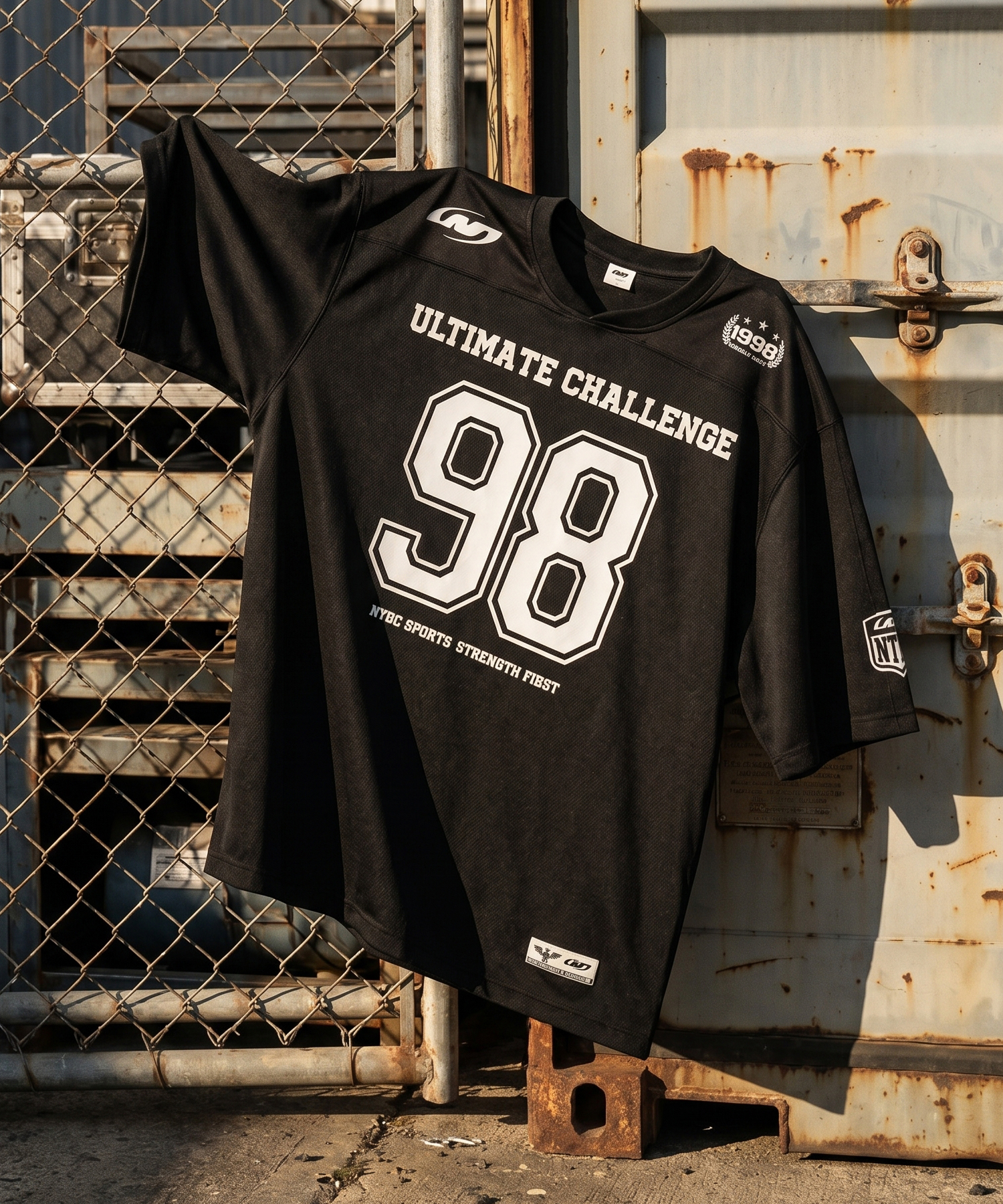 Overfit Mesh Rugby Jersey короткий рукав (BLACK)