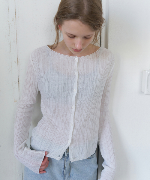 ribbed slim cardigan