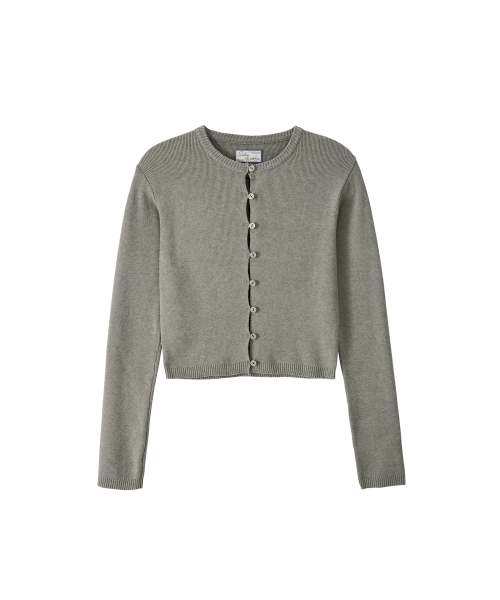 button slit cardigan_ gray