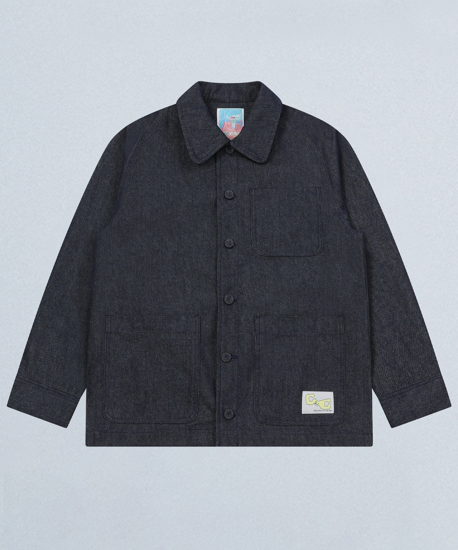 round-collar 6-button jacket(denim)