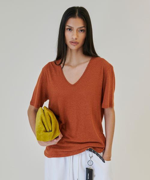 linen v-neck t - 6 color