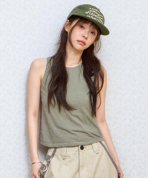 ke502. stripe lace безрукавка khaki