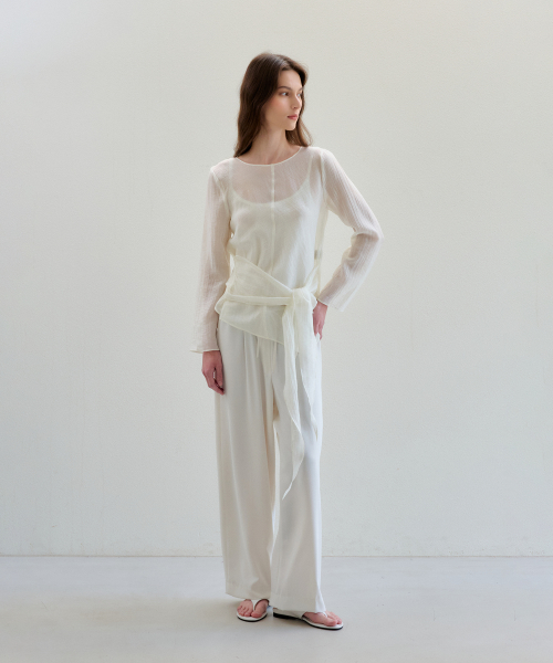 Лёгкие elastic waist slacks (ivory)